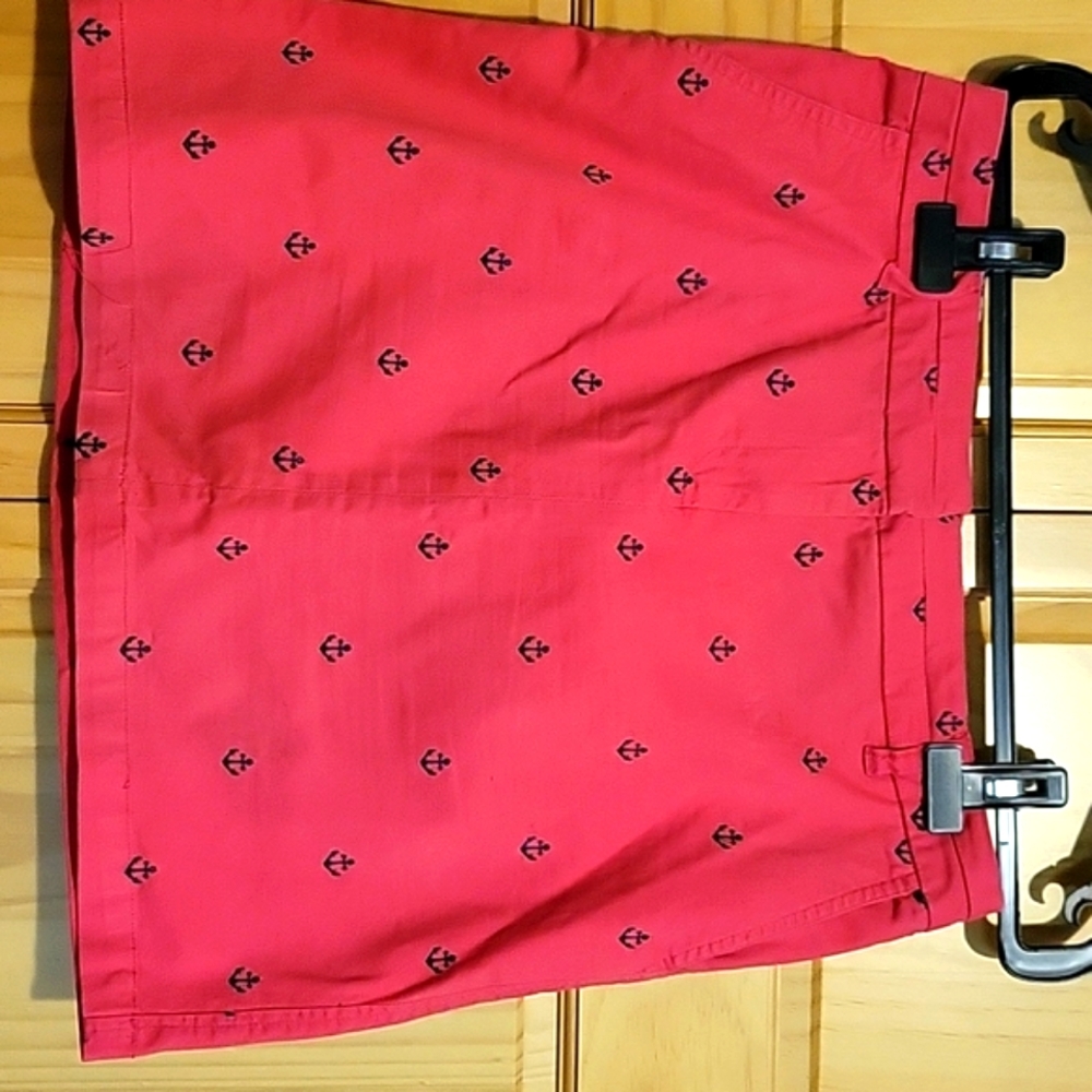 Size 8 Cambridge Dry Goods skirt, pink with dark blue anchors